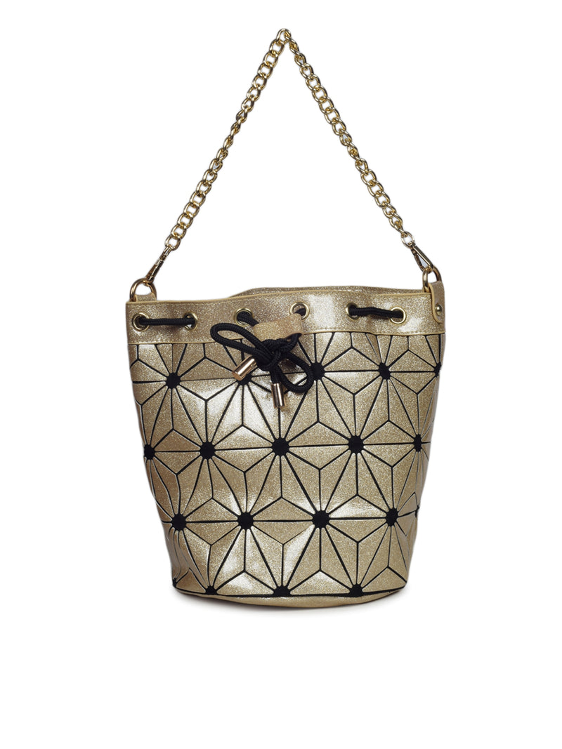 BAOMI GEOMETRIC BUCKET HANDBAG Range Gold Soft One Size Handbag