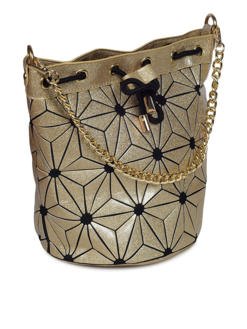 BAOMI GEOMETRIC BUCKET HANDBAG Range Gold Soft One Size Handbag