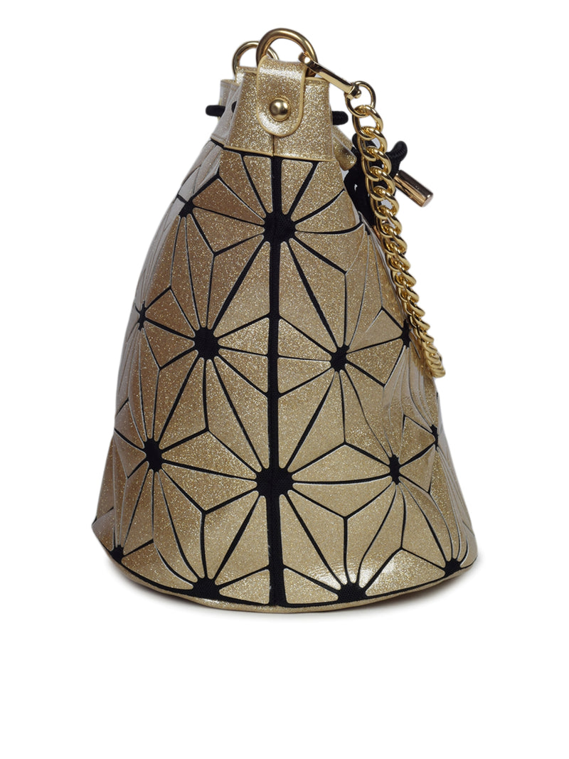 BAOMI GEOMETRIC BUCKET HANDBAG Range Gold Soft One Size Handbag