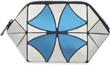 BAOMI GEOMETRIC COSMETIC POUCH Range White & Blue Soft One Size Handbag