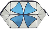 BAOMI GEOMETRIC COSMETIC POUCH Range White & Blue Soft One Size Handbag