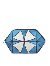BAOMI GEOMETRIC COSMETIC POUCH Range Green & White Soft One Size Handbag