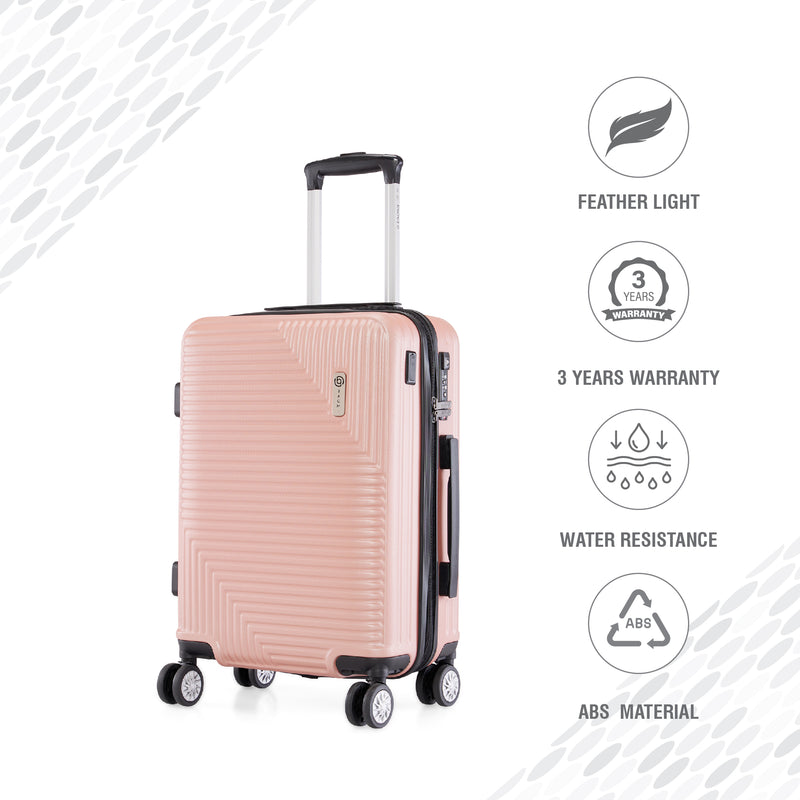 BAOMI URBAN VOYAGE Range Rose Gold Hard Cabin Luggage