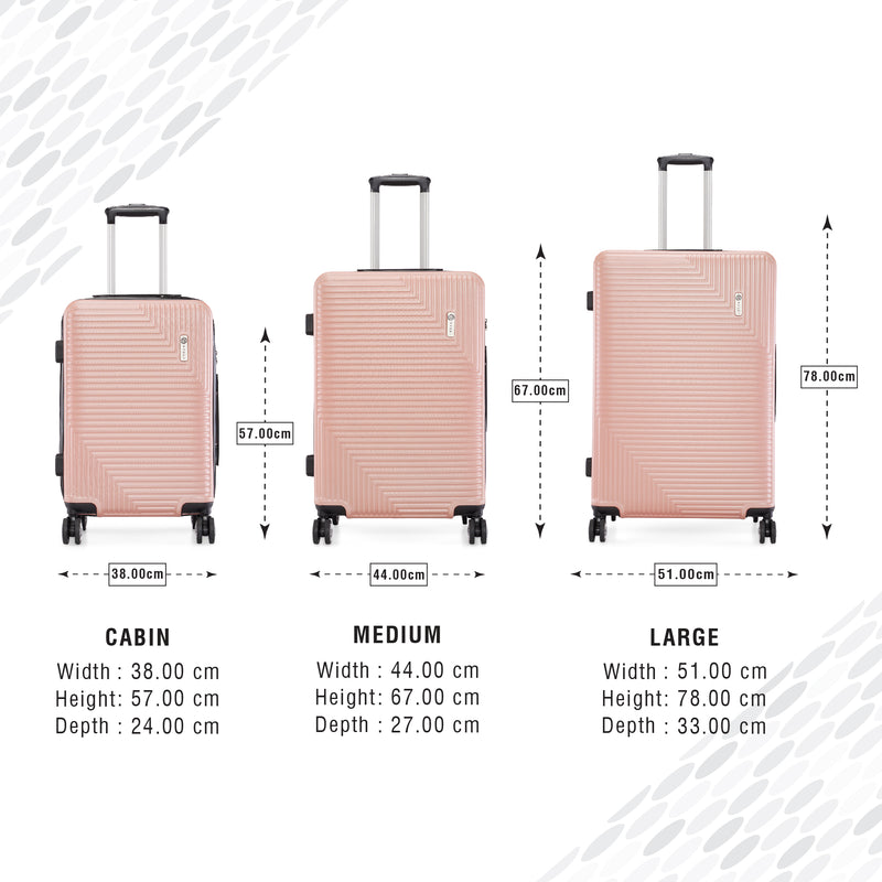 BAOMI URBAN VOYAGE Range Rose Gold Hard Large Luggage