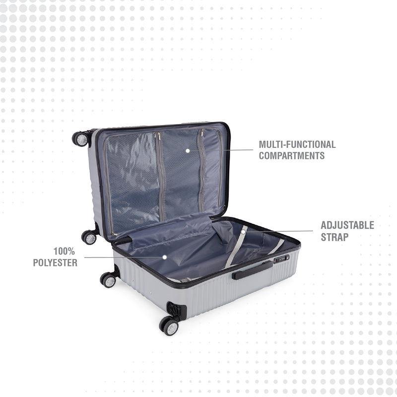 BAOMI RETRO ROAM Range Silver Hard Large Luggage