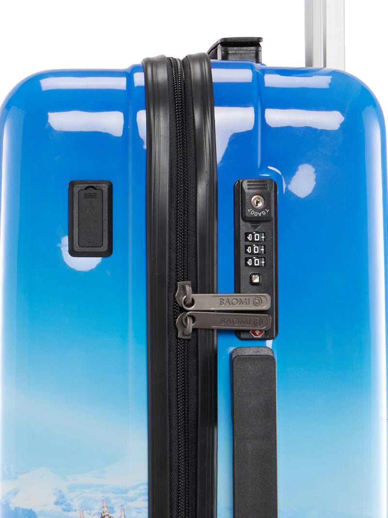 BAOMI PRINTED BLUE Range Printed Blue Hard Cabin Luggage