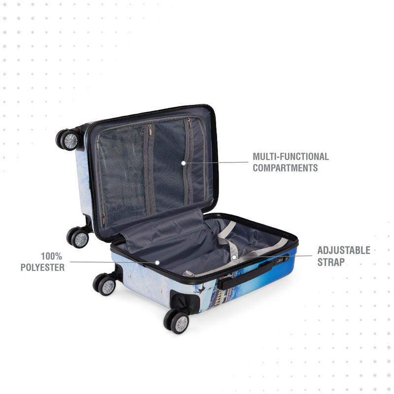 BAOMI PRINTED BLUE Range Printed Blue Hard Cabin Luggage