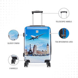 BAOMI PRINTED BLUE Range Printed Blue Hard Cabin Luggage