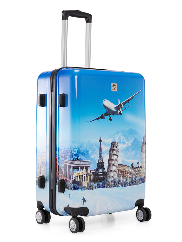 BAOMI PRINTED BLUE Range Printed Blue Hard Medium Luggage