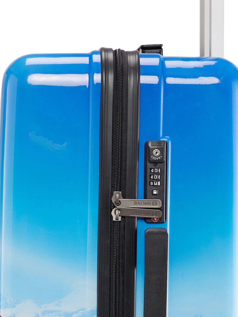 BAOMI PRINTED BLUE Range Printed Blue Hard Medium Luggage