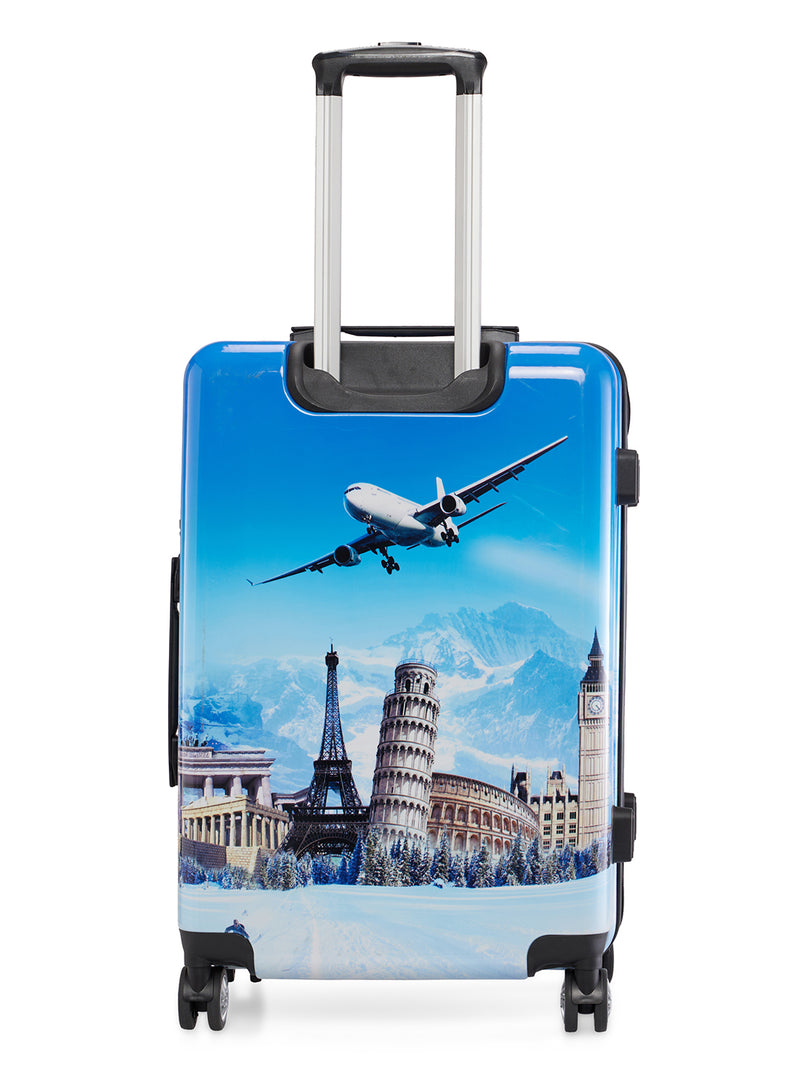 BAOMI PRINTED BLUE Range Printed Blue Hard Medium Luggage