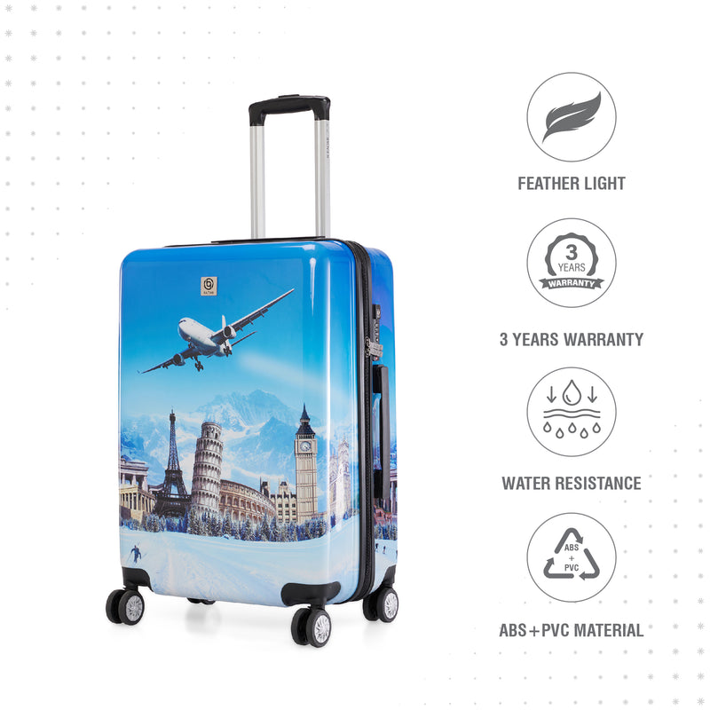 BAOMI PRINTED BLUE Range Printed Blue Hard Medium Luggage