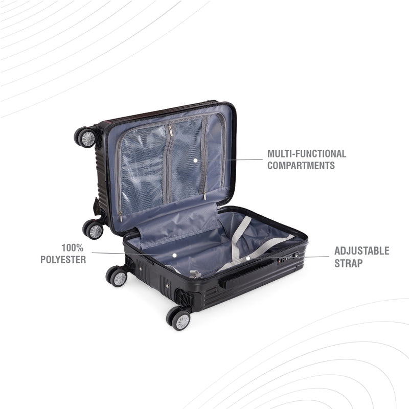 BAOMI SOLID GOLD Range Black Hard Cabin Luggage