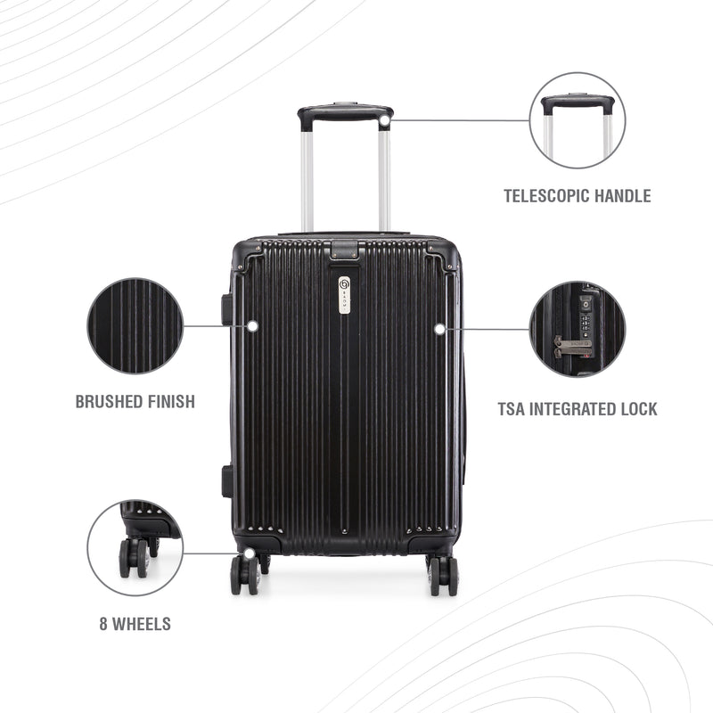 BAOMI SOLID GOLD Range Black Hard Cabin Luggage