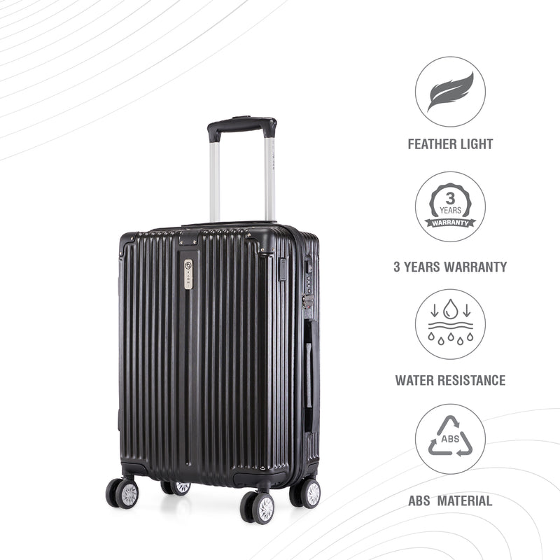 BAOMI SOLID GOLD Range Black Hard Cabin Luggage