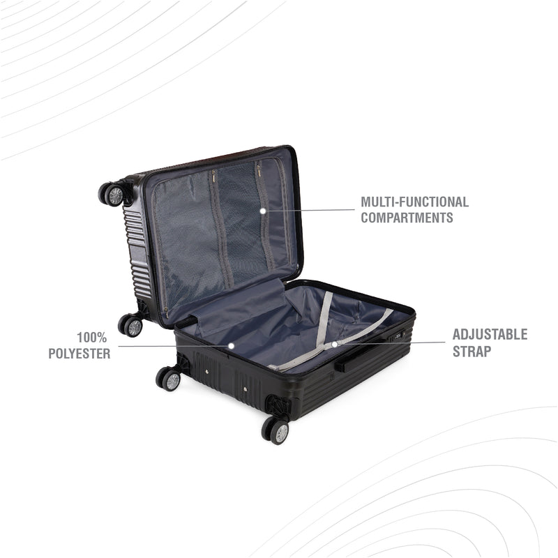 BAOMI SOLID GOLD Range Black Hard Medium Luggage