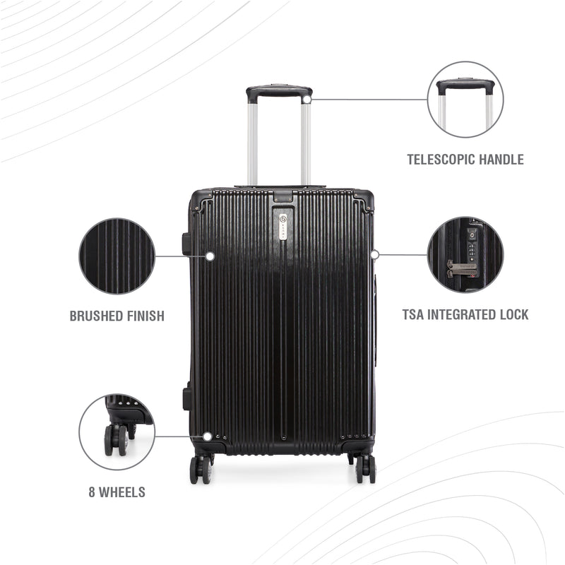BAOMI SOLID GOLD Range Black Hard Medium Luggage