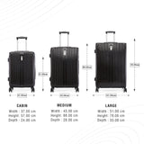 BAOMI SOLID GOLD Range Black Hard Medium Luggage