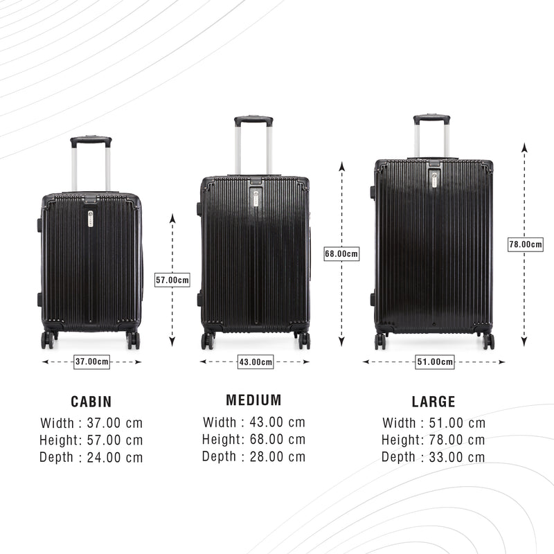 BAOMI SOLID GOLD Range Black Hard Large Luggage