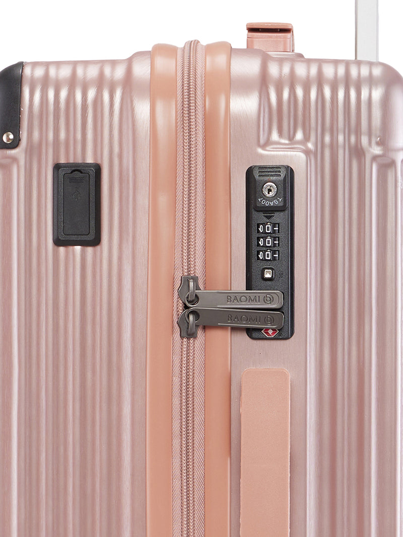 BAOMI SOLID GOLD Range Rose Gold Hard Cabin Luggage