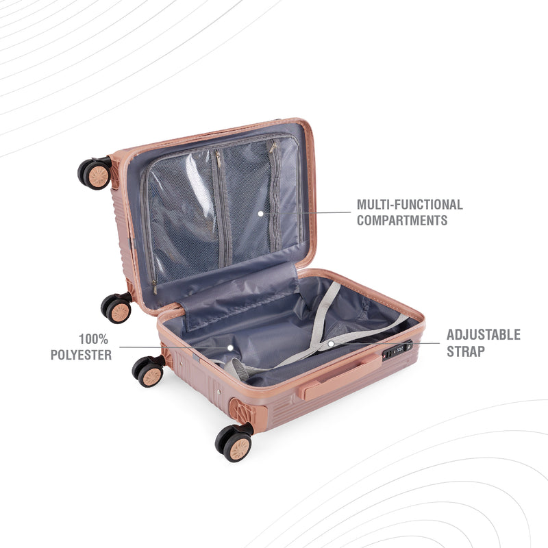 BAOMI SOLID GOLD Range Rose Gold Hard Cabin Luggage