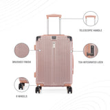 BAOMI SOLID GOLD Range Rose Gold Hard Cabin Luggage