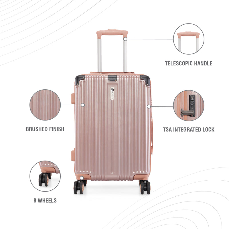 BAOMI SOLID GOLD Range Rose Gold Hard Cabin Luggage