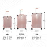 BAOMI SOLID GOLD Range Rose Gold Hard Cabin Luggage