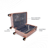 BAOMI SOLID GOLD Range Rose Gold Hard Medium Luggage