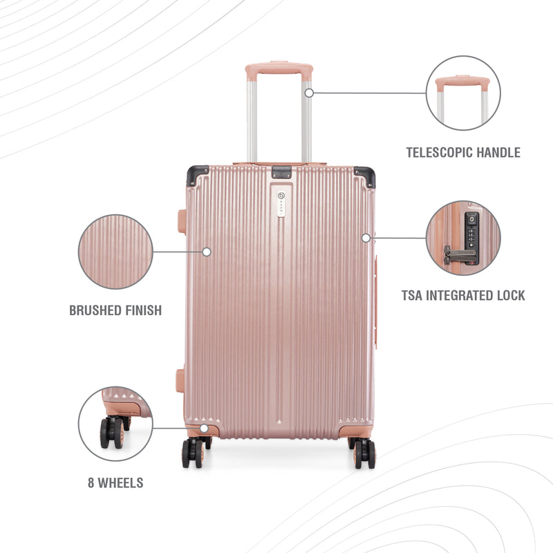 BAOMI SOLID GOLD Range Rose Gold Hard Medium Luggage