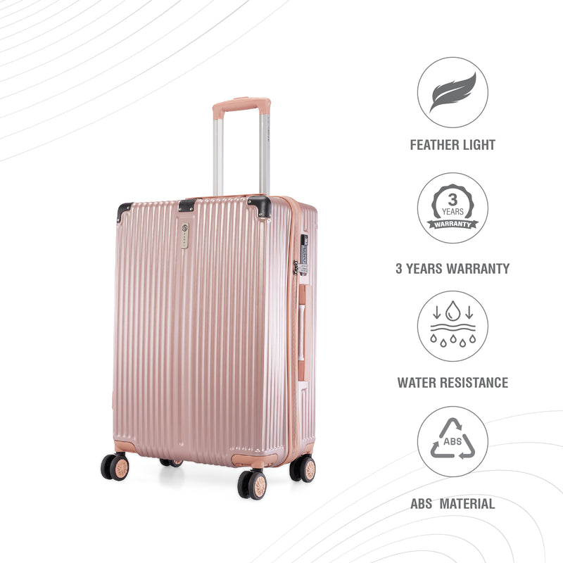 BAOMI SOLID GOLD Range Rose Gold Hard Medium Luggage