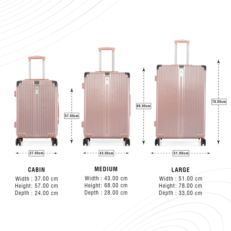 BAOMI SOLID GOLD Range Rose Gold Hard Medium Luggage