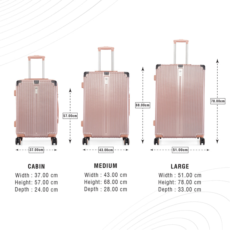 BAOMI SOLID GOLD Range Rose Gold Hard Large Luggage
