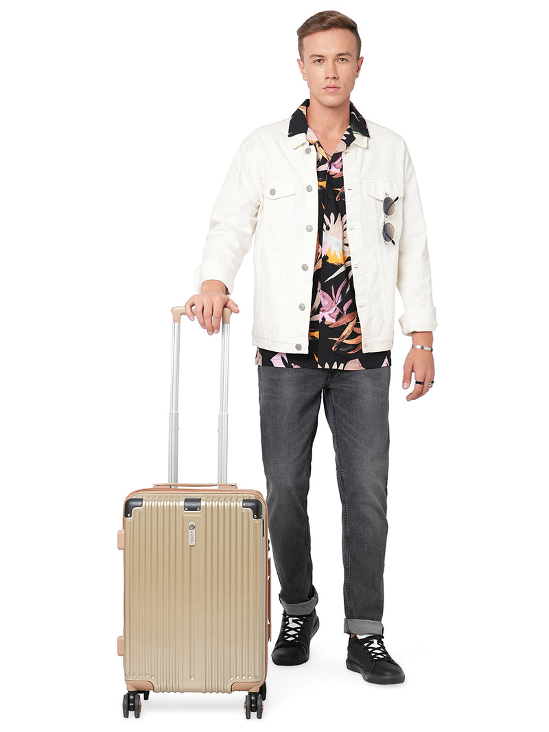 BAOMI SOLID GOLD Range Light Brown Hard Cabin Luggage