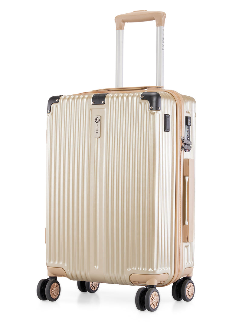 BAOMI SOLID GOLD Range Light Brown Hard Cabin Luggage