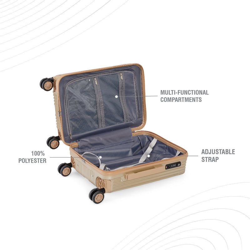 BAOMI SOLID GOLD Range Light Brown Hard Cabin Luggage