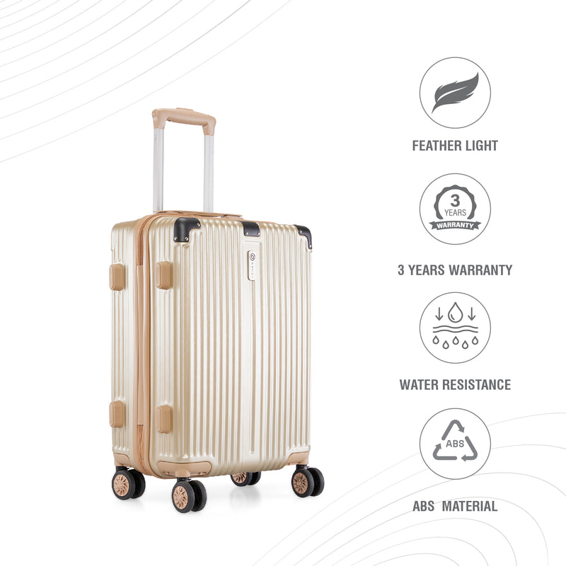 BAOMI SOLID GOLD Range Light Brown Hard Cabin Luggage