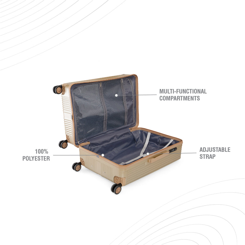 BAOMI SOLID GOLD Range Light Brown Hard Large Luggage