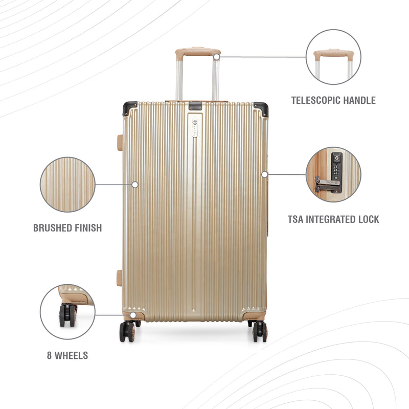 BAOMI SOLID GOLD Range Light Brown Hard Large Luggage