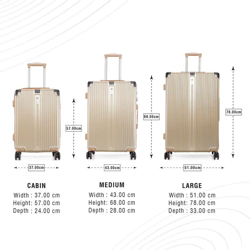 BAOMI SOLID GOLD Range Light Brown Hard Large Luggage