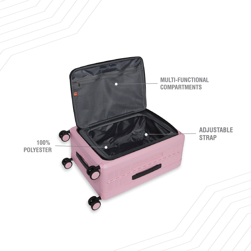 BAOMI PASTEL DREAMS Range Rose Pink Hard Cabin Luggage