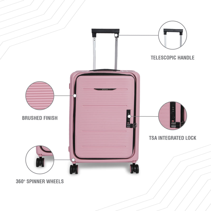 BAOMI PASTEL DREAMS Range Rose Pink Hard Cabin Luggage