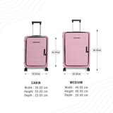 BAOMI PASTEL DREAMS Range Rose Pink Hard Cabin Luggage