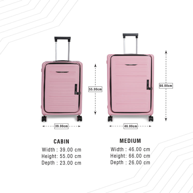 BAOMI PASTEL DREAMS Range Rose Pink Hard Cabin Luggage