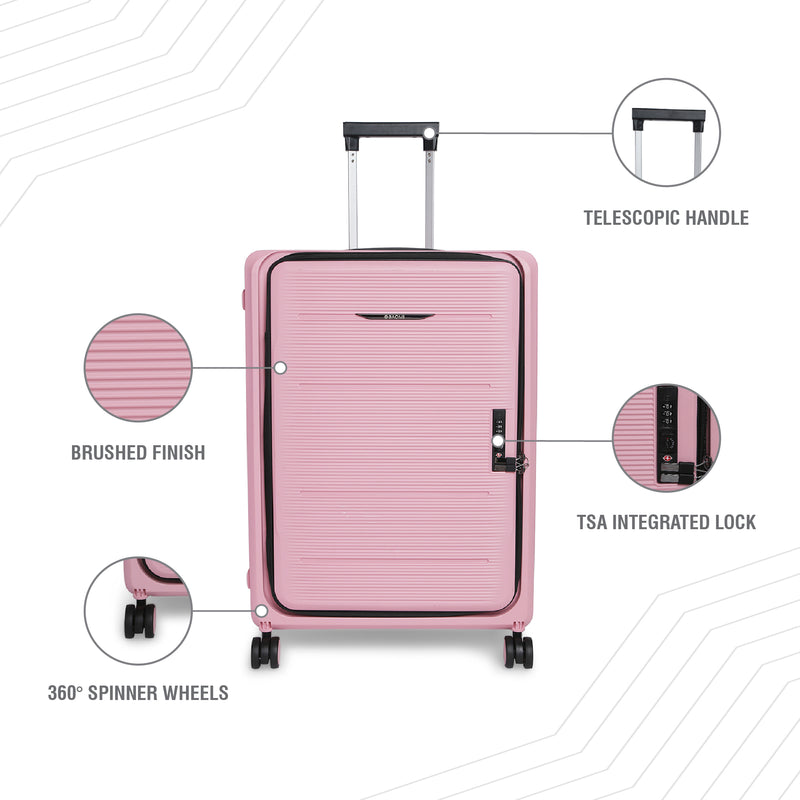 BAOMI PASTEL DREAMS Range Rose Pink Hard Medium Luggage