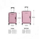 BAOMI PASTEL DREAMS Range Rose Pink Hard Medium Luggage