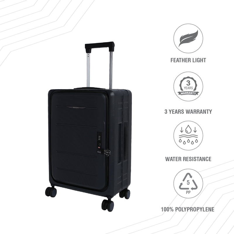 BAOMI PASTEL DREAMS Range Black Hard Cabin Luggage