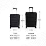 BAOMI PASTEL DREAMS Range Black Hard Cabin Luggage