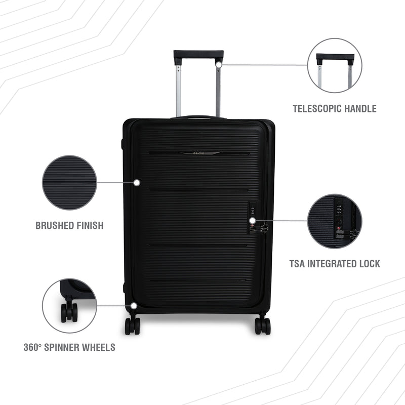 BAOMI PASTEL DREAMS Range Black Hard Medium Luggage