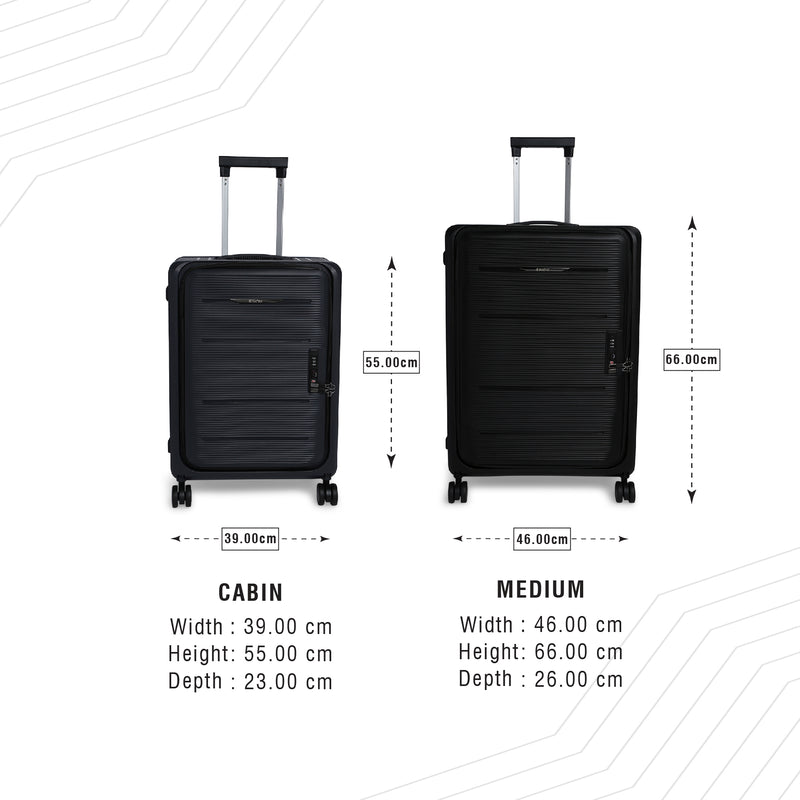 BAOMI PASTEL DREAMS Range Black Hard Medium Luggage